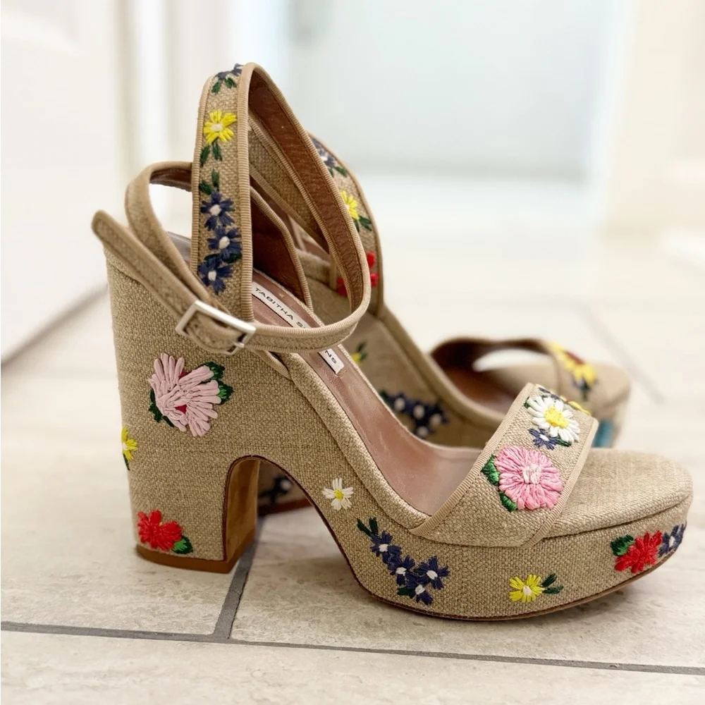 Tabitha Simmons - Calla Meadow Canvas Espadrilles - size 9.5 - Excellent Cond.